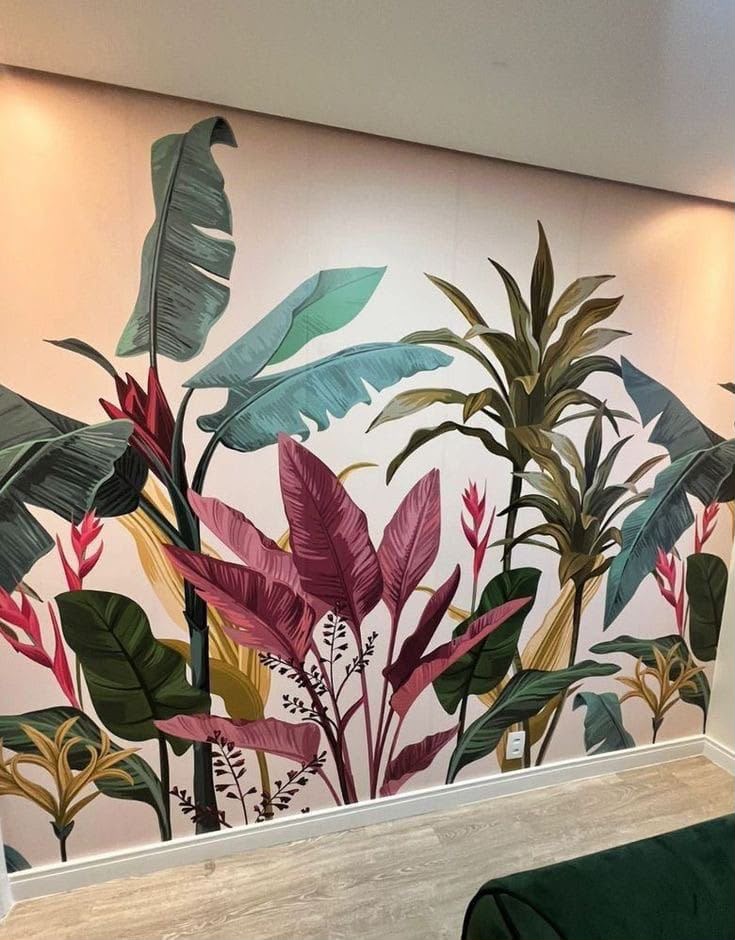 Paradise Botanical Banana Leaf & Tropical Fronds Wall Mural (Design 61)