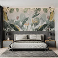 Vibrant Tropical Heliconia & Pink Banana Leaf Wall Mural (Design 62)