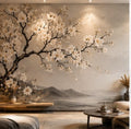 Vintage Japanese Cherry Blossom & Misty Valley Wall Mural (Design 73)