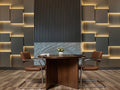 3D Illuminated Floating Block & Fluted Slat Backlit Wall Mural (Design 91)