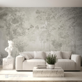 Vintage Monochrome Toile Forest Wall Mural
