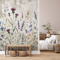 Moody Romantic Wildflower Botanical Meadow Wall Mural
