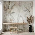 Wabi-Sabi Banana Palm Concrete Fresco Wall Mural